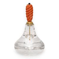 Manfred Wild for the Emil Becker Studio, Rock Crystal, Coral, and Yellow Gold Perfume Bottle