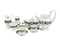 A Meissen Green Vine Porcelain Dinner Service