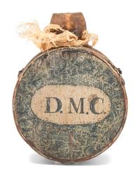[AMERICANA]. "D.M.C." sponge decorated drum canteen