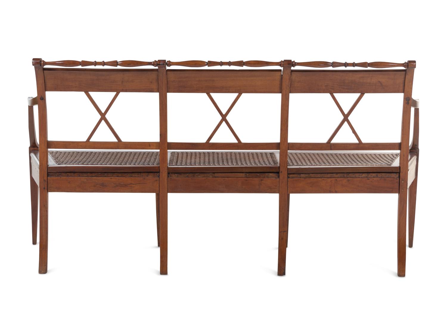 A French or Italian Provincial Fruitwood Bench