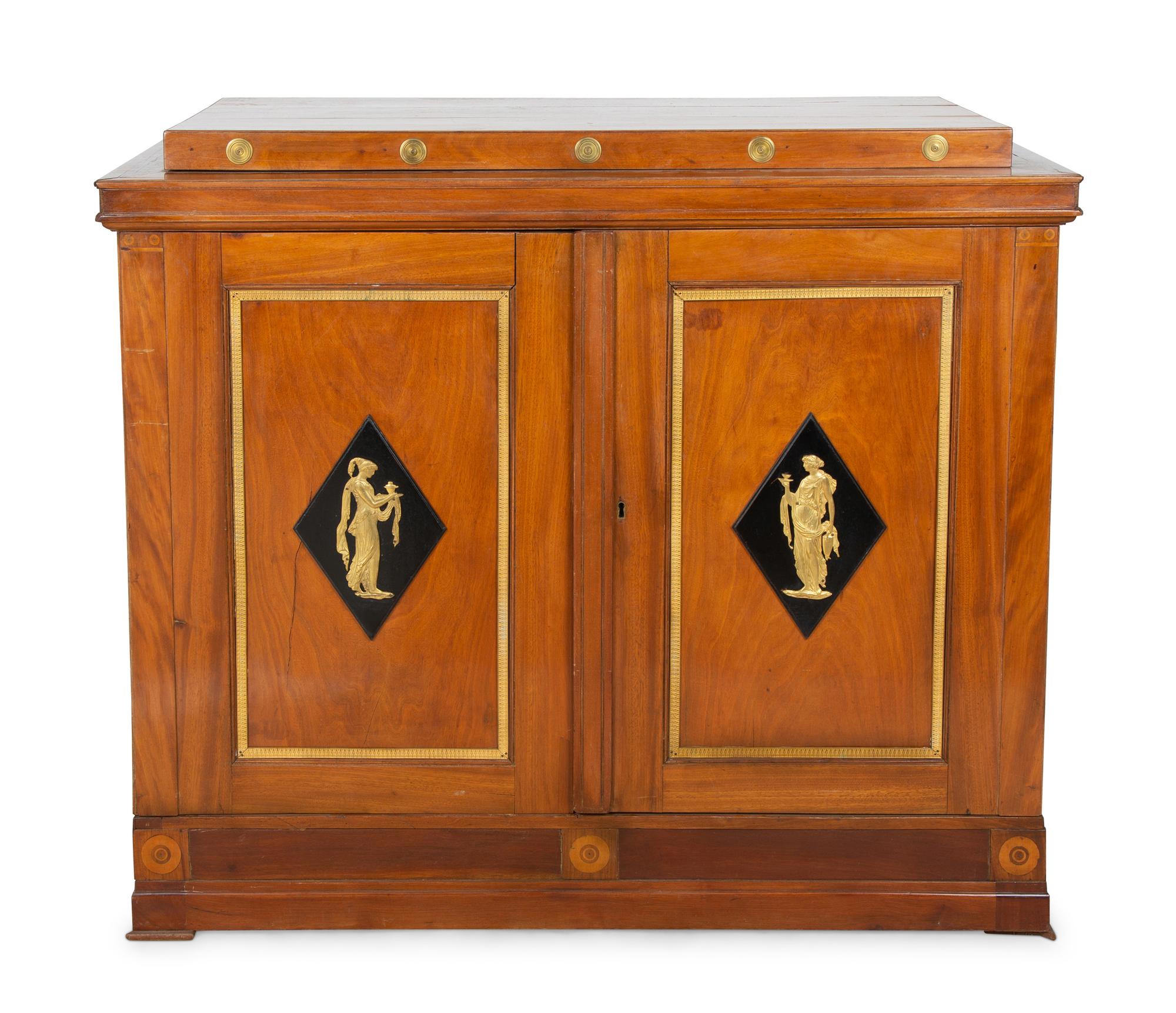A Continental Neoclassical Mahogany Cabinet