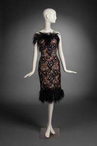 Bob Mackie Ostrich Feather Strapless Dress, 1980-90s