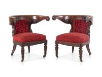 A Pair of William IV Mahogany Armchairs