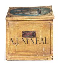 An English Paint Decorated Pine The Renown White-Star Line Blanket Chest