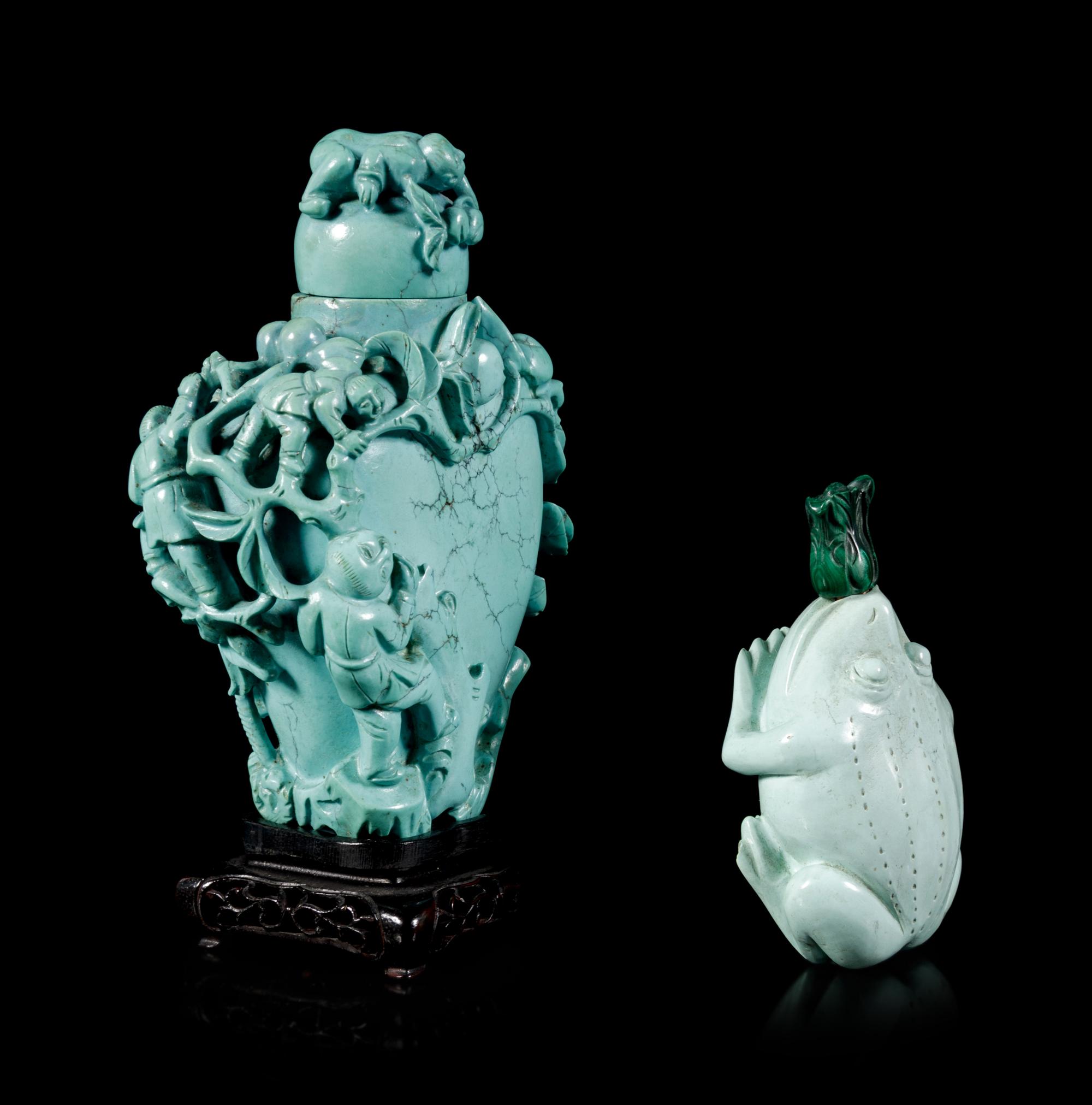 Two Turquoise Snuff Bottles