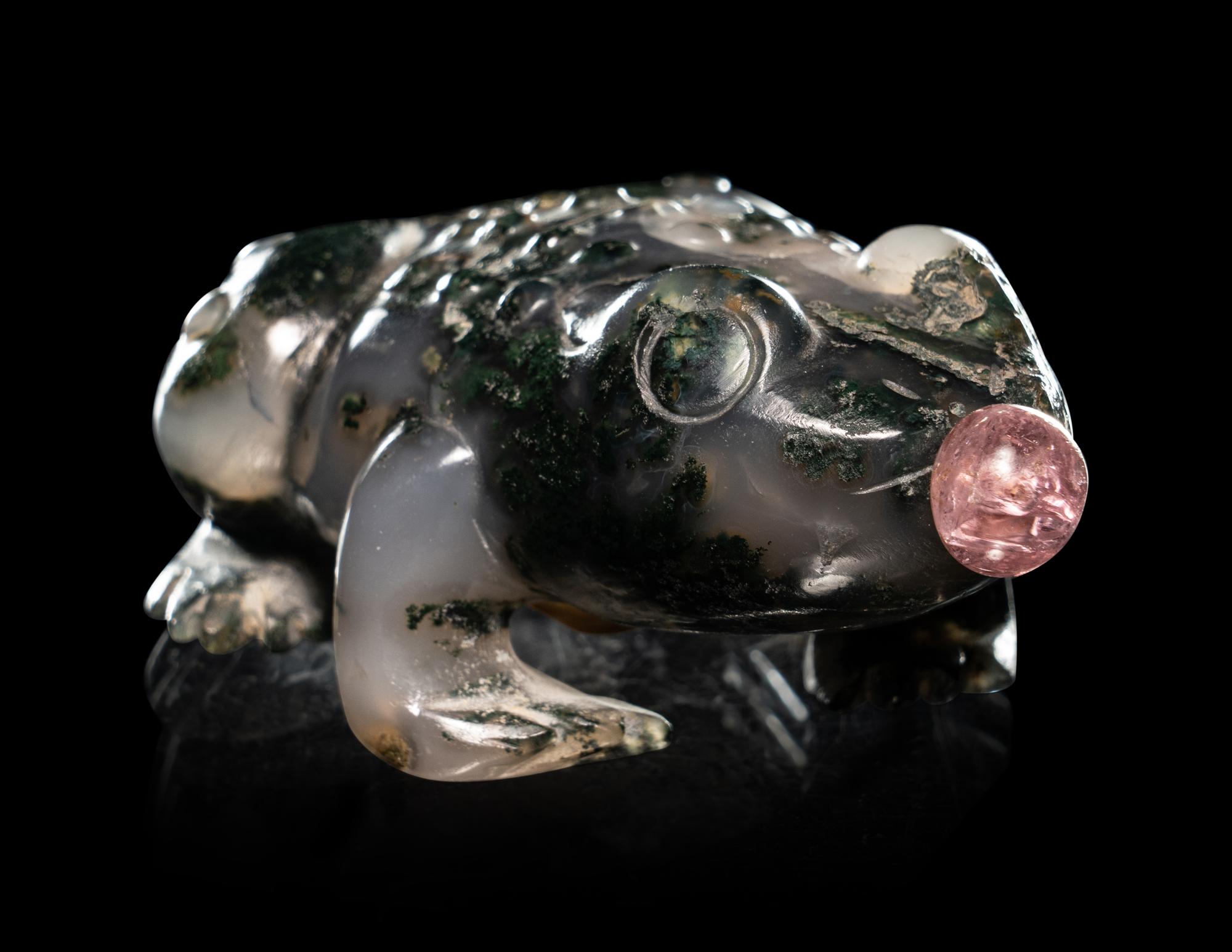 Two Moss Agate Snuff Bottles
