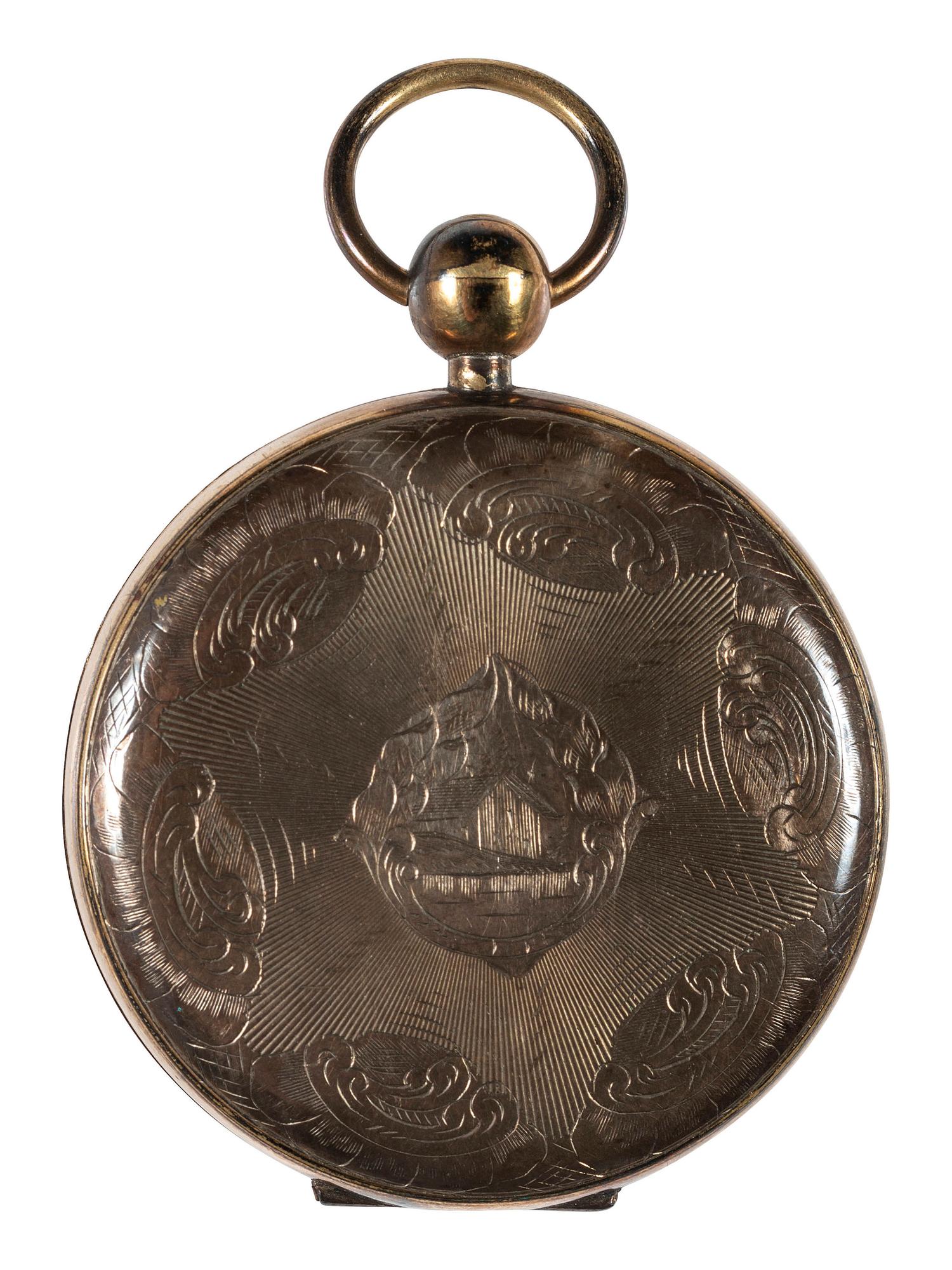 [CIVIL WAR]. Sweetheart locket containing ambrotype of a 5th US Infantry sergeant.