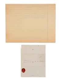 [ENGLISH & CONTINENTAL MANUSCRIPTS]. RECAMIER, Juliette (1777-1849). Autograph letter signed (with initials, "J.R.") to Elzear Louis Zozime, Duke of Sabran, undated.