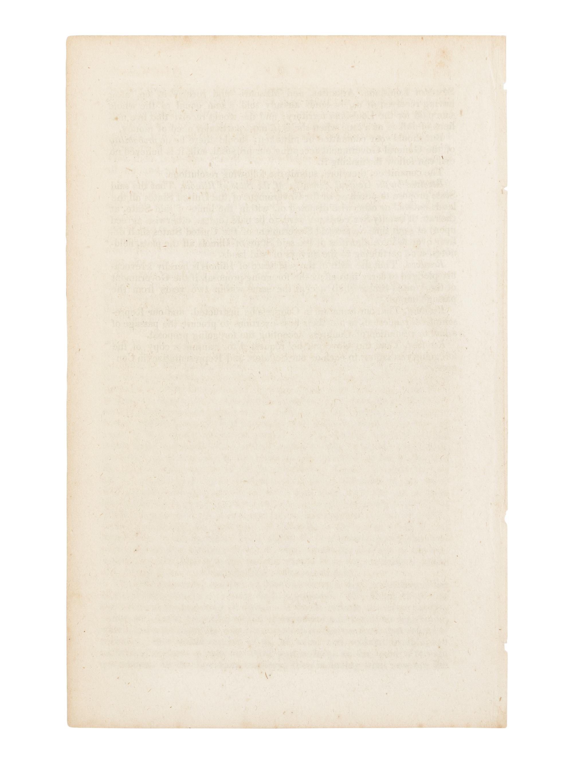 LINCOLN, Abraham (1809-1865). Public Lands in Illinois. January 17, 1839. Read, laid on the table, and ordered to be printed. Mr. Lincoln, from the Committee on Finance, made the following Report.. . [Vandalia, Illinois], 1839.