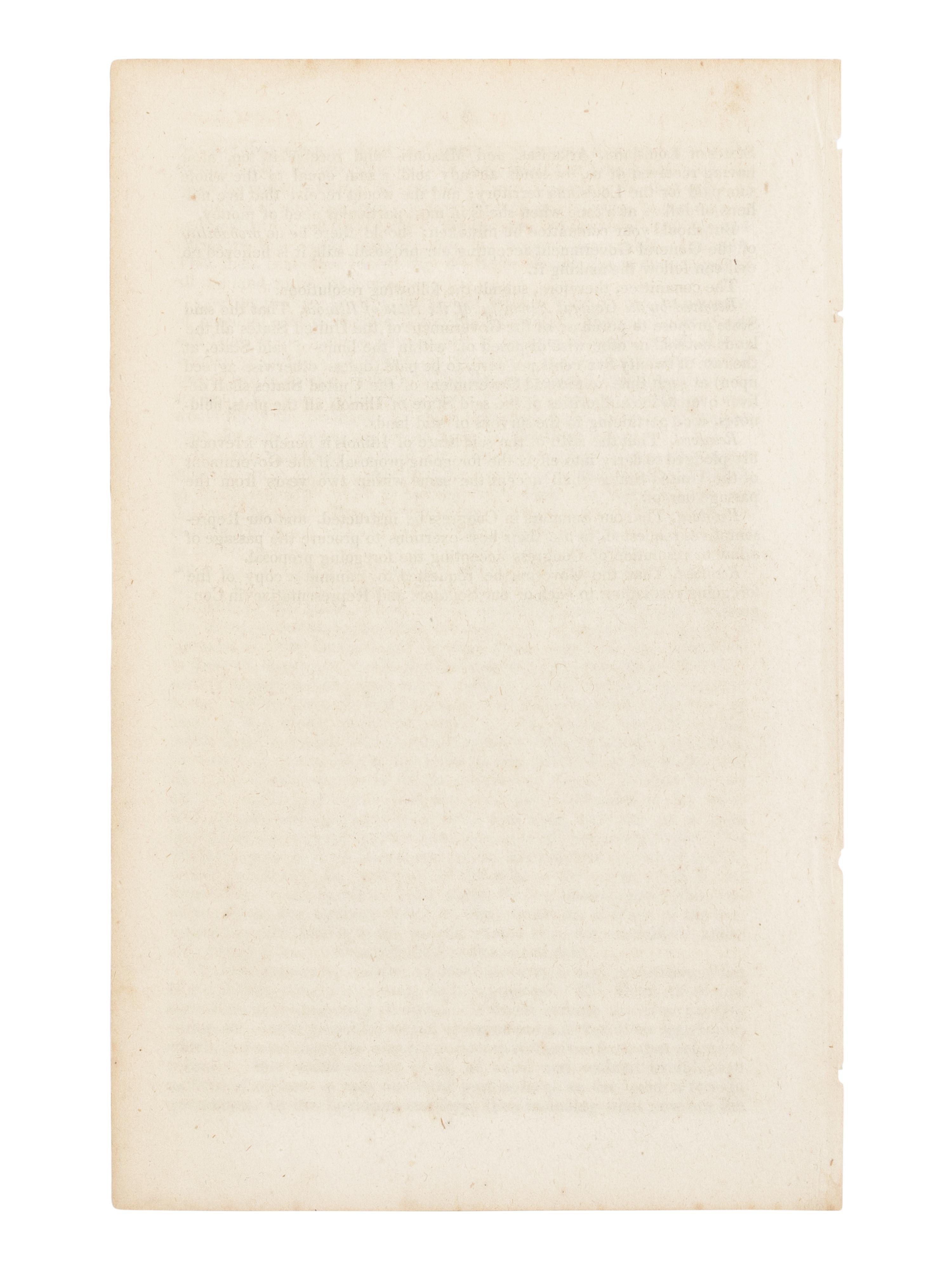 LINCOLN, Abraham (1809-1865). Public Lands in Illinois. January 17, 1839. Read, laid on the table, and ordered to be printed. Mr. Lincoln, from the Committee on Finance, made the following Report.. . [Vandalia, Illinois], 1839.