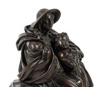 A Louis Philippe Bronze Figural Mantel Clock