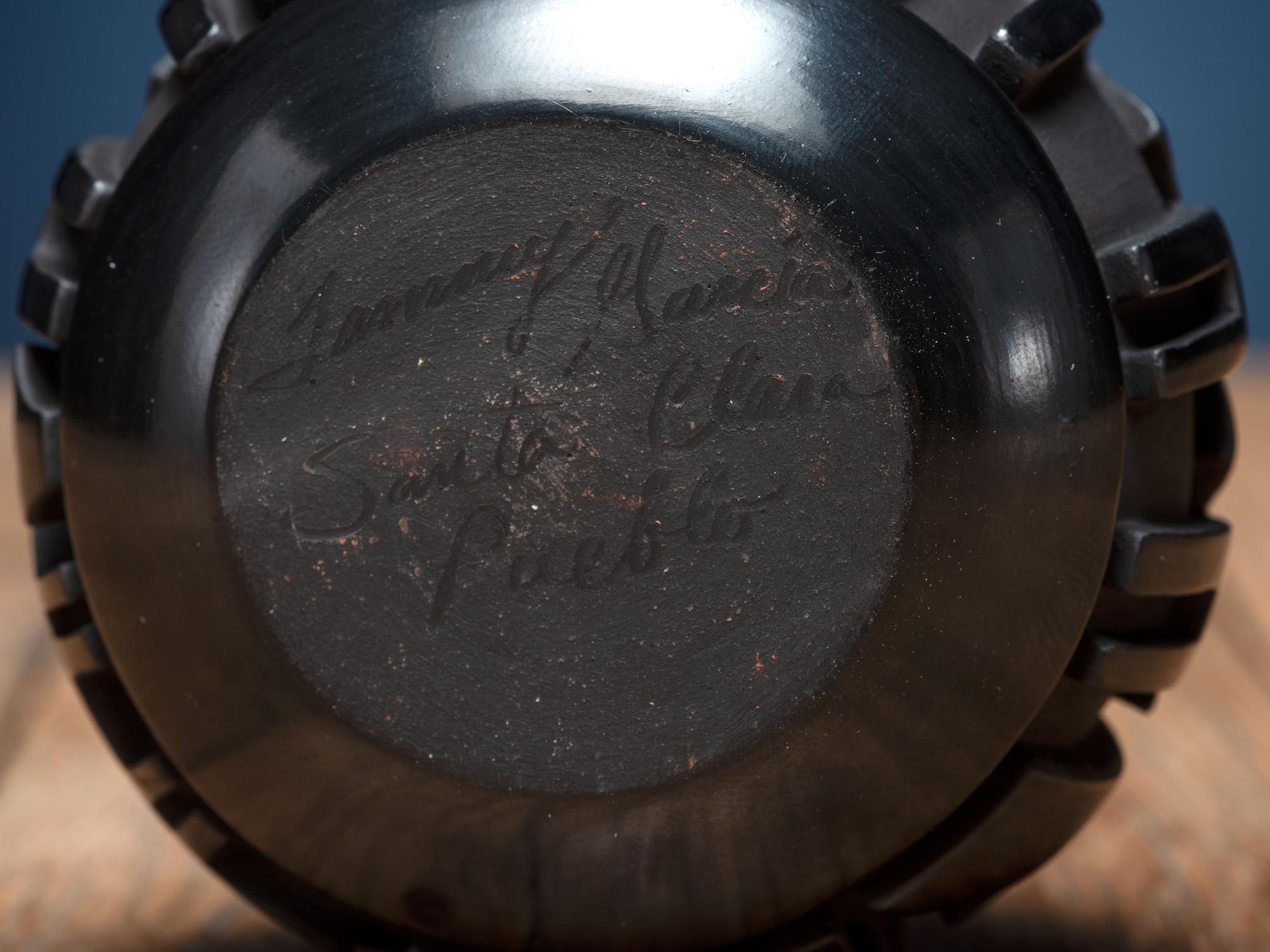 Carved Blackware Friendship Jar