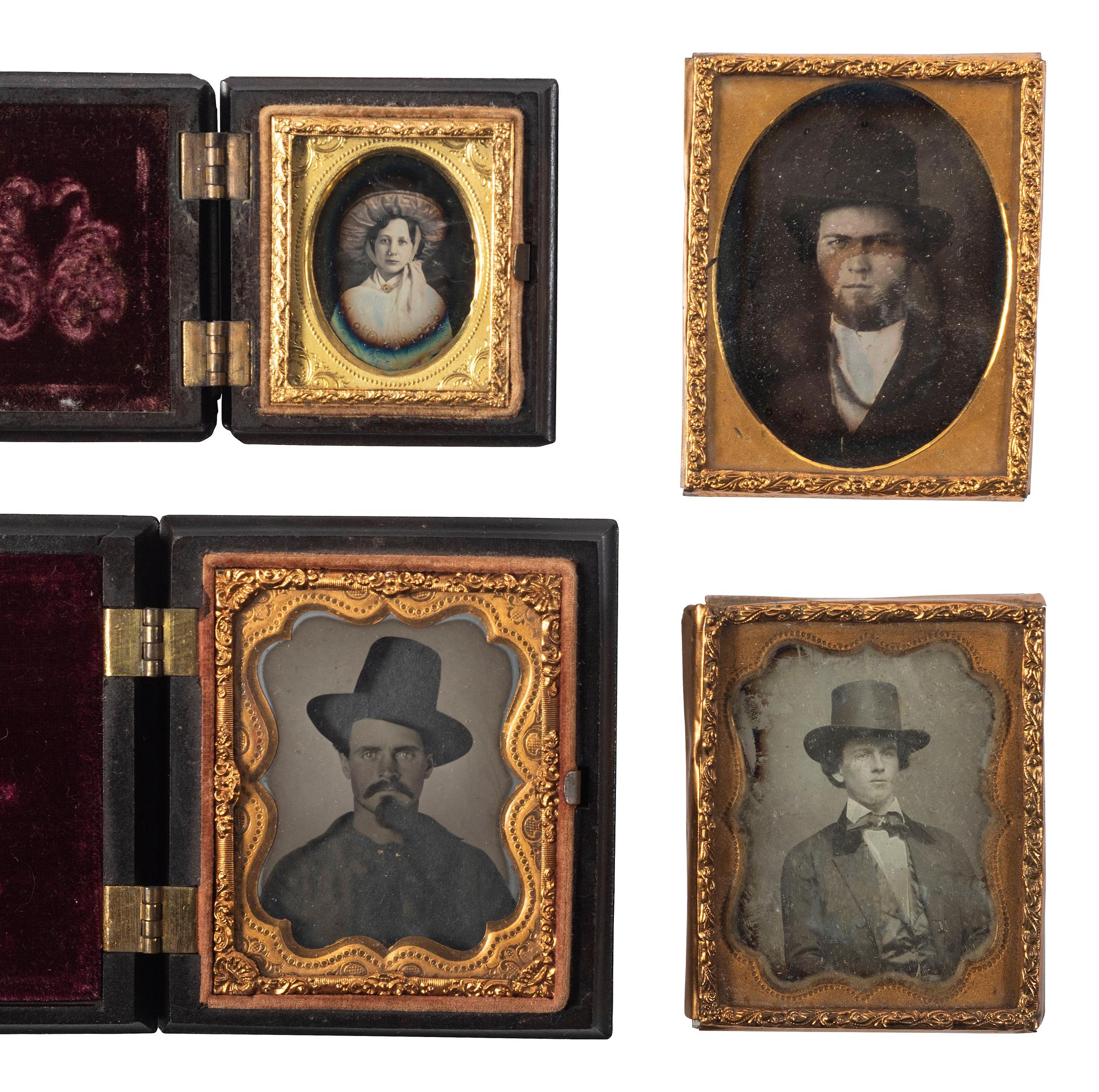 [EARLY PHOTOGRAPHY]. A collection of 26 portraits of subjects with hats.