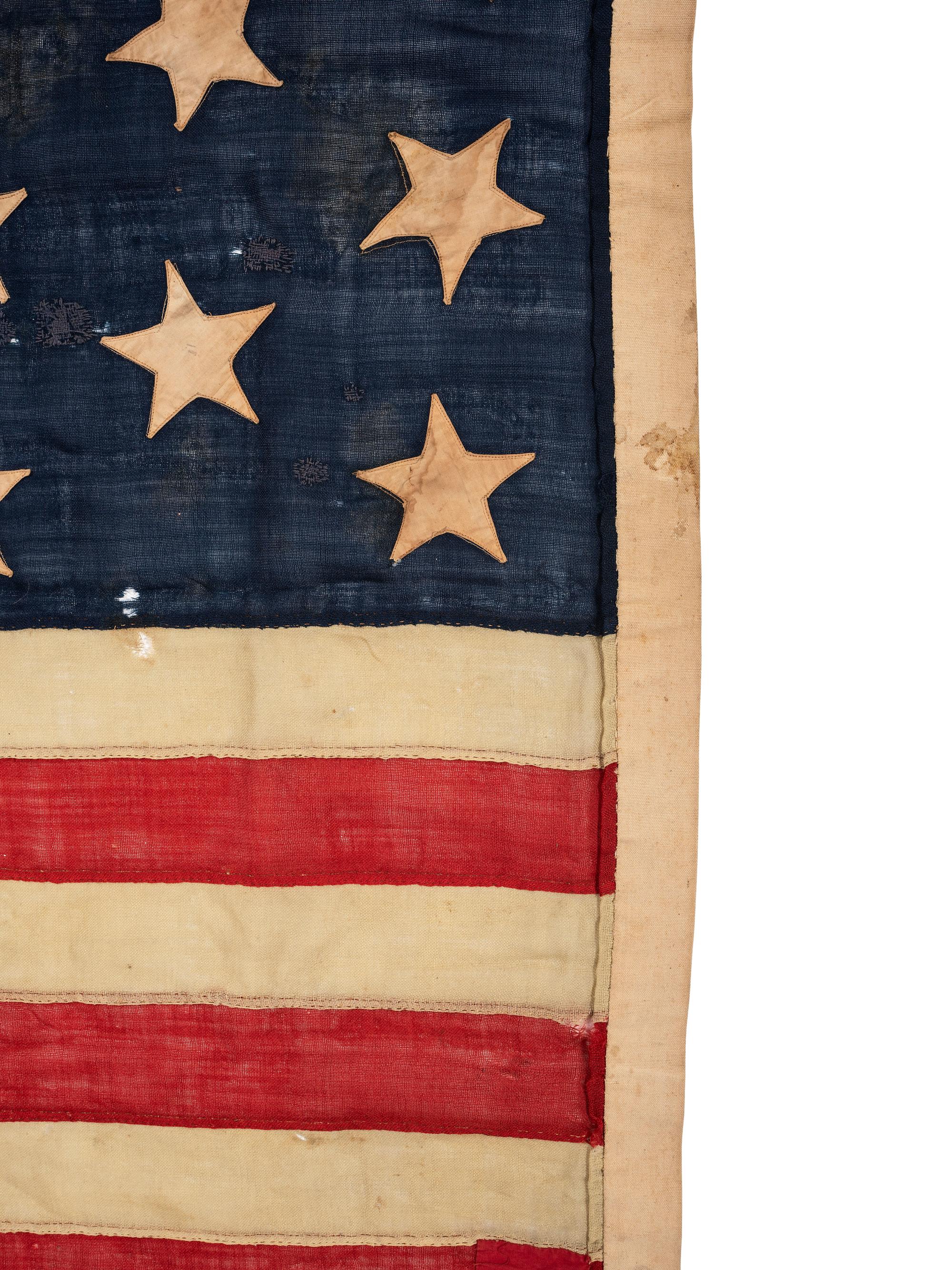 [FLAGS]. 13-star American flag, possibly a US Navy boat flag. Ca late-19th century.