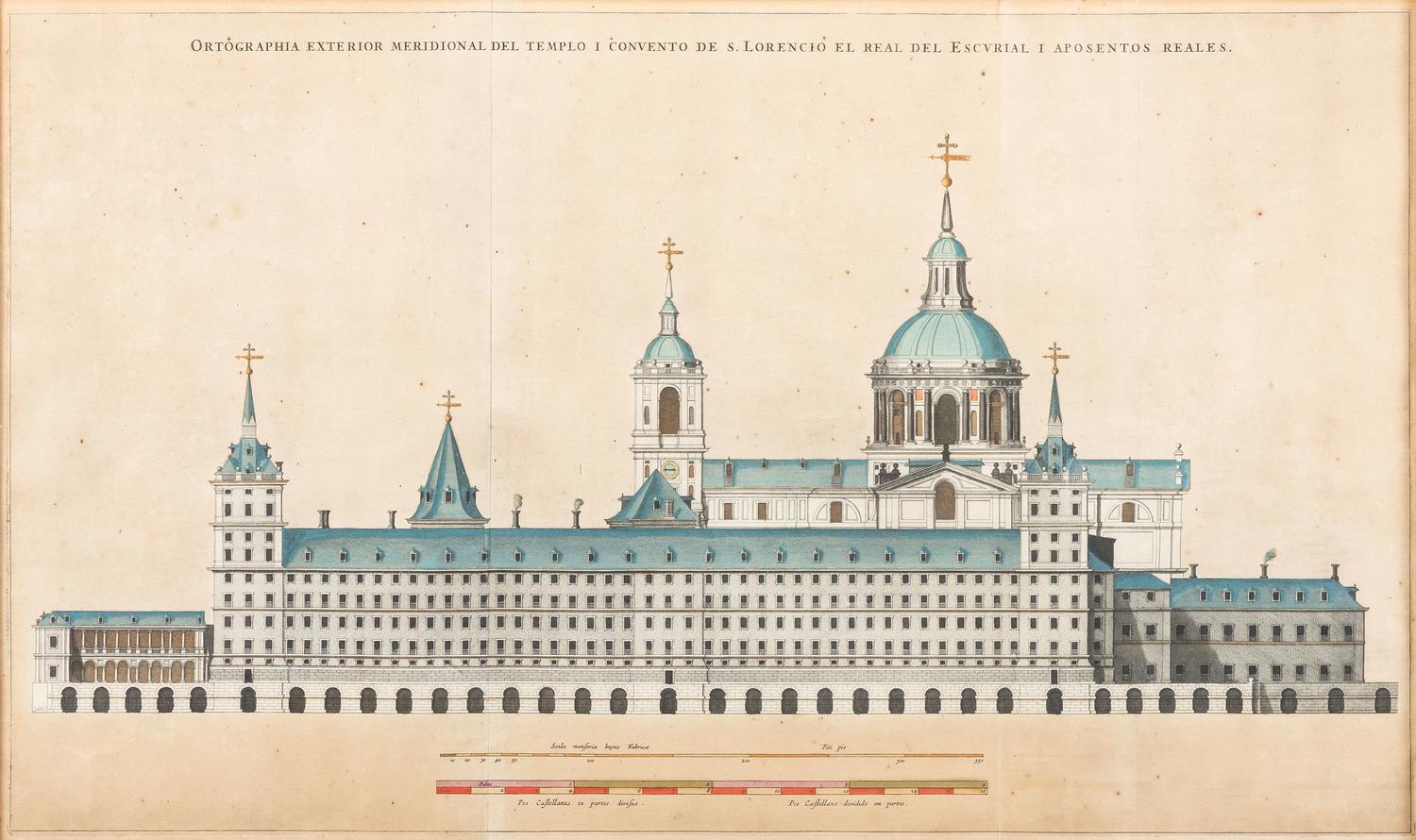 Six Hand-Colored Architectural Engravings