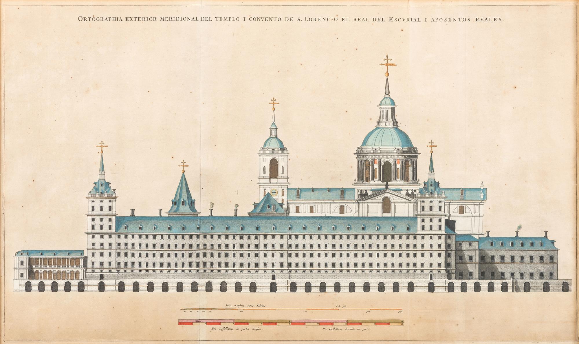 Six Hand-Colored Architectural Engravings