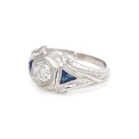 DIAMOND AND SYNTHETIC SAPPHIRE RING
