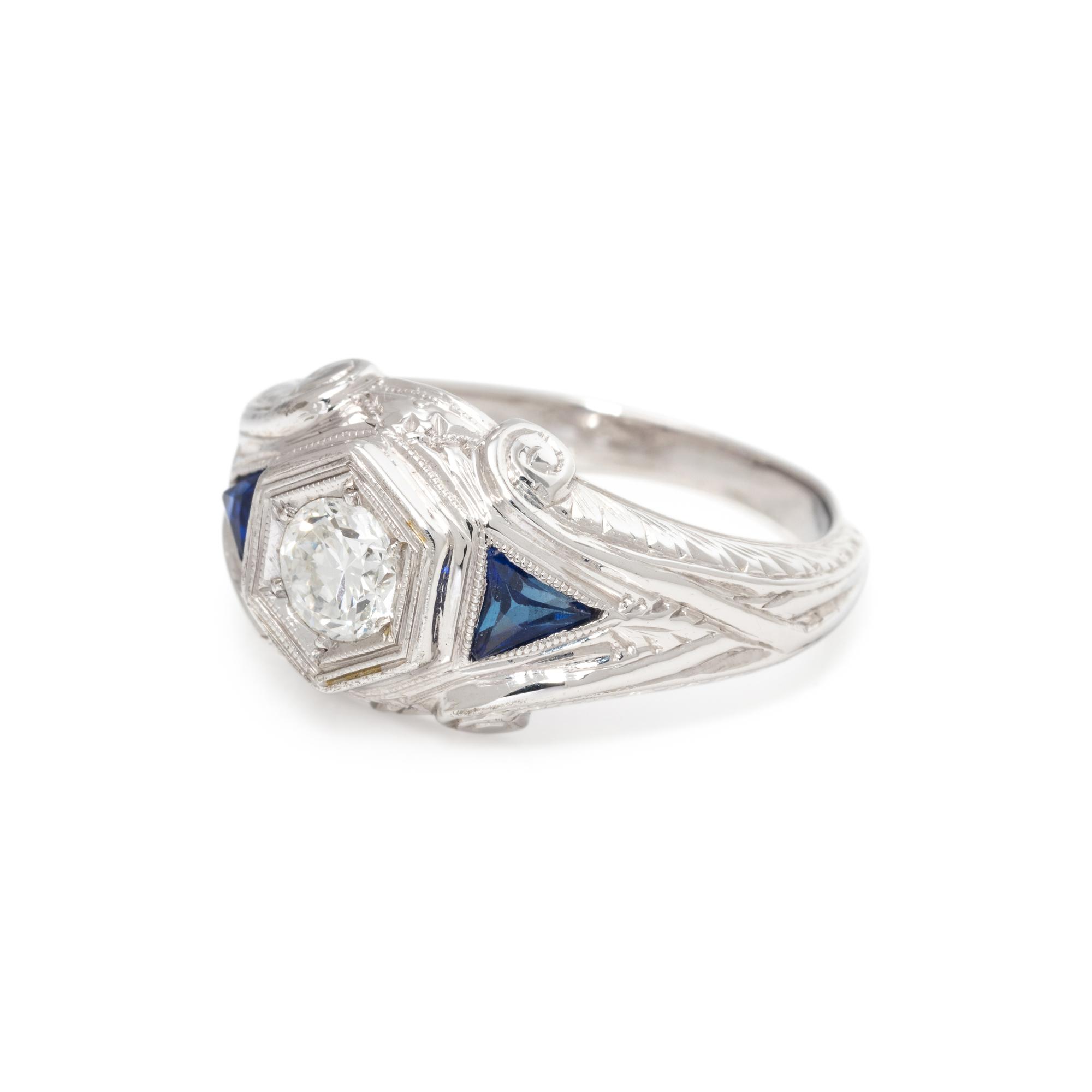DIAMOND AND SYNTHETIC SAPPHIRE RING