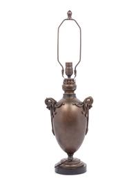 A French Bronze Urn-Form Fluid Lamp Converted to Electricity
