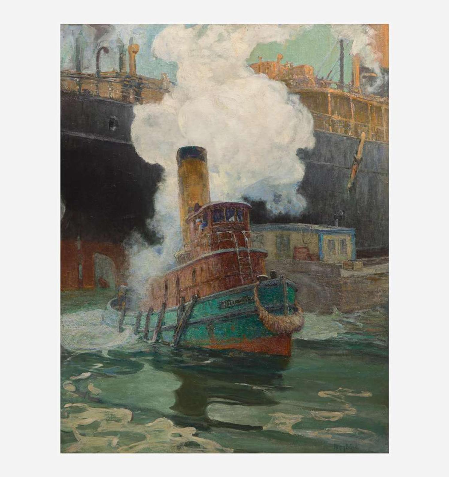 Henry Bayley Snell (American, 1858-1943) The Tugboat