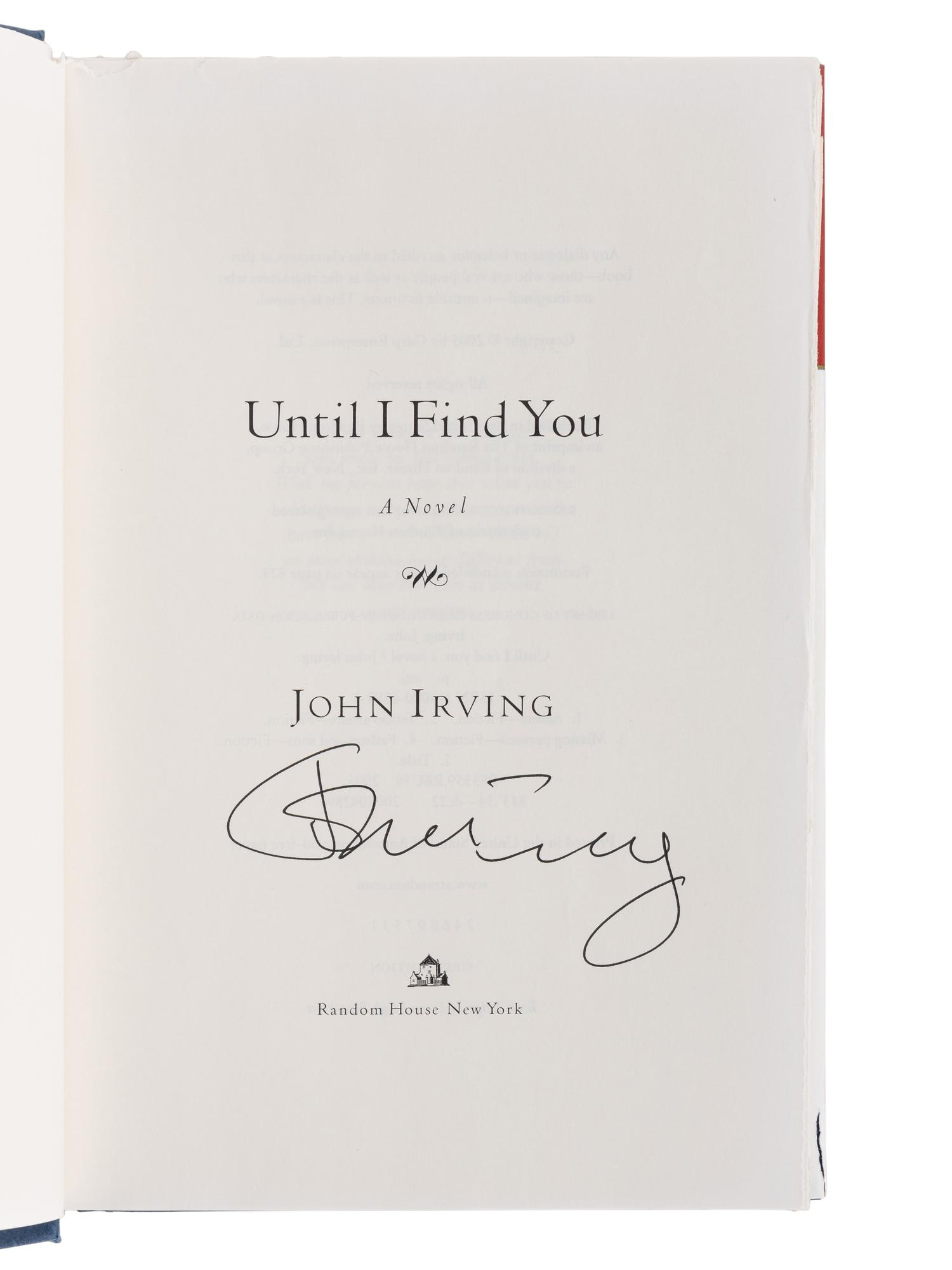 IRVING, John (b. 1942). A group of 7 works by Irving, MOST FIRST EDITION, MOST SIGNED, comprising: