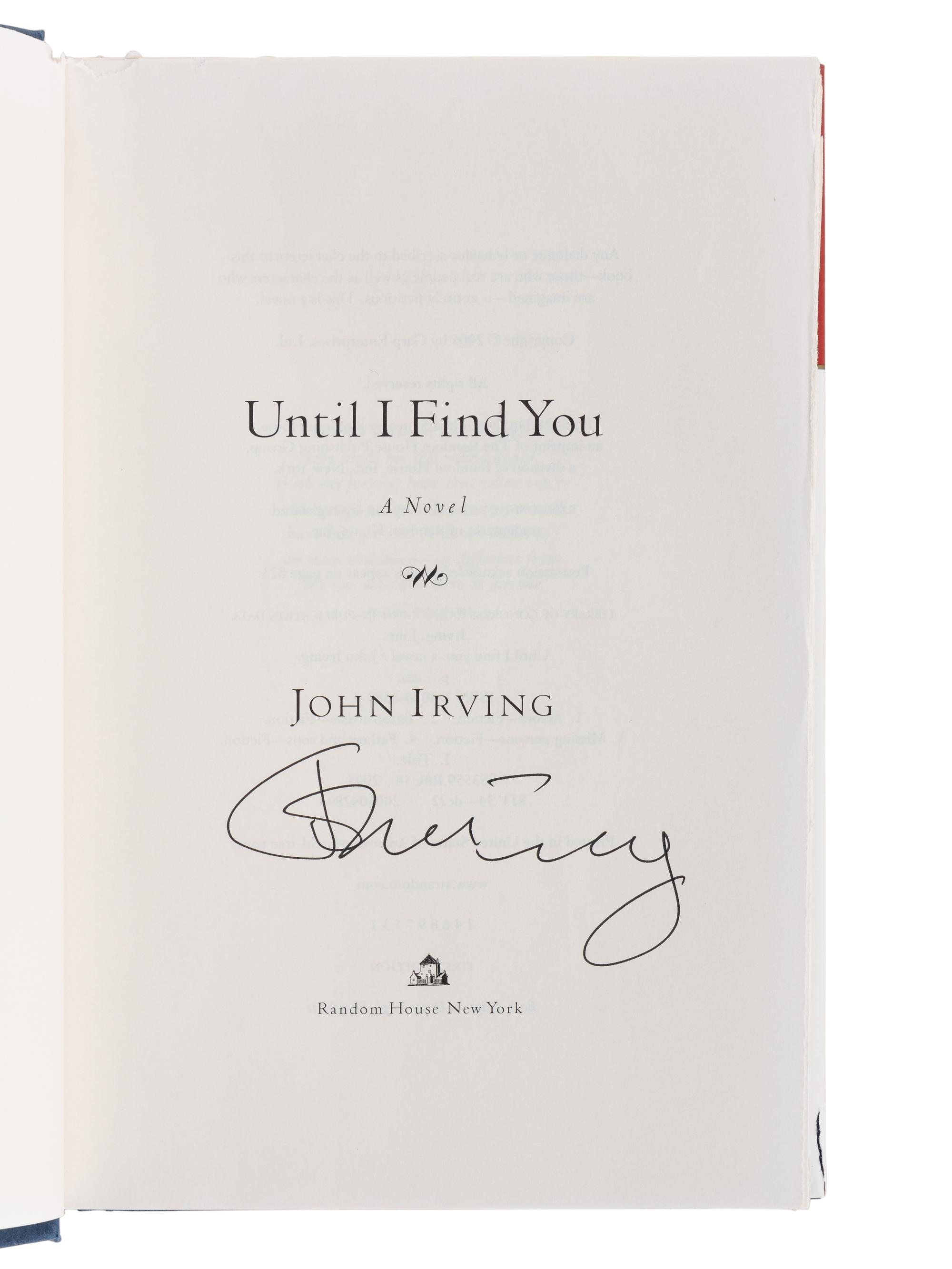 IRVING, John (b. 1942). A group of 7 works by Irving, MOST FIRST EDITION, MOST SIGNED, comprising: