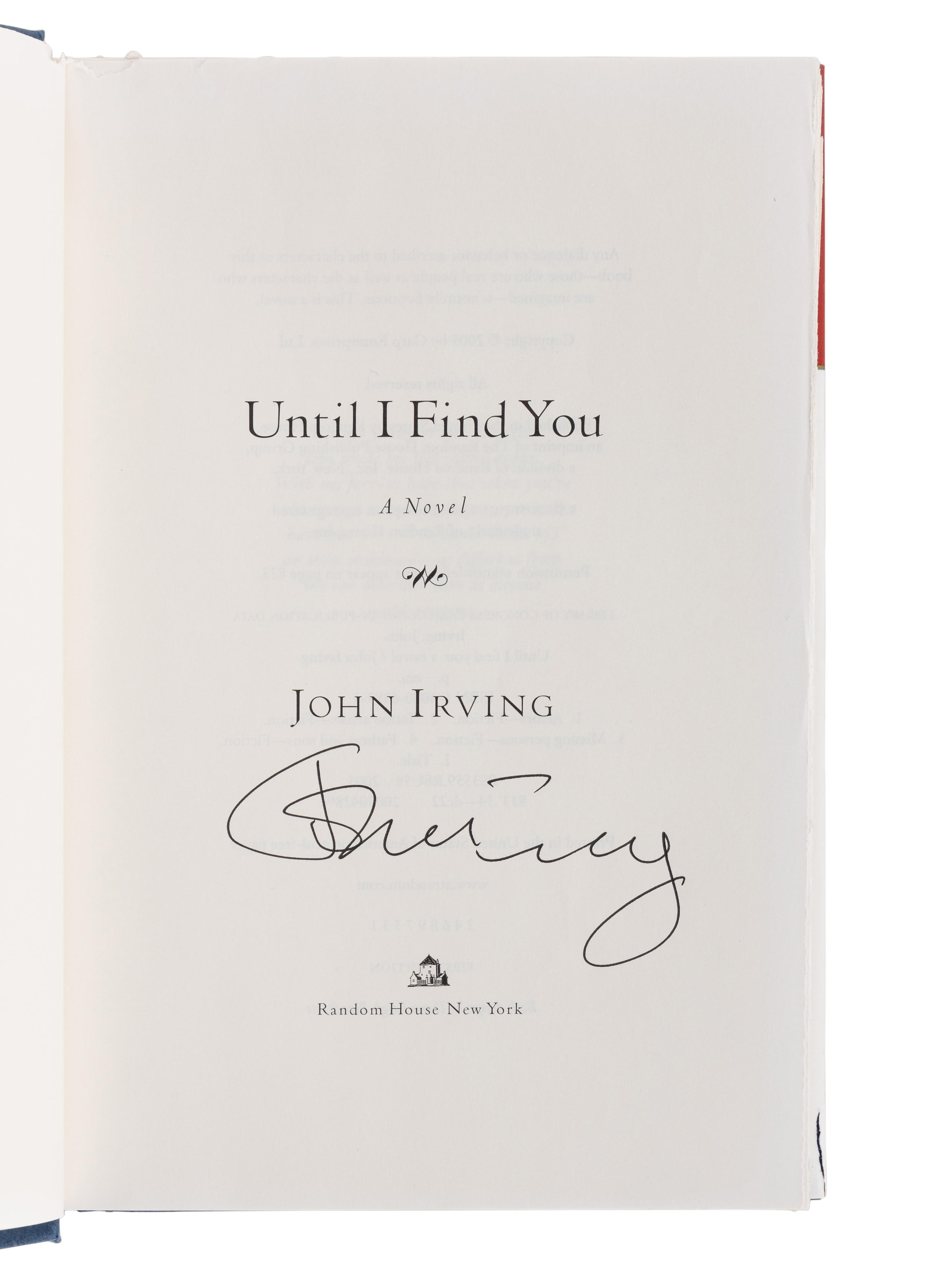 IRVING, John (b. 1942). A group of 7 works by Irving, MOST FIRST EDITION, MOST SIGNED, comprising: