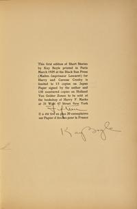 [Black Sun Press] Boyle, Kay. Short Stories