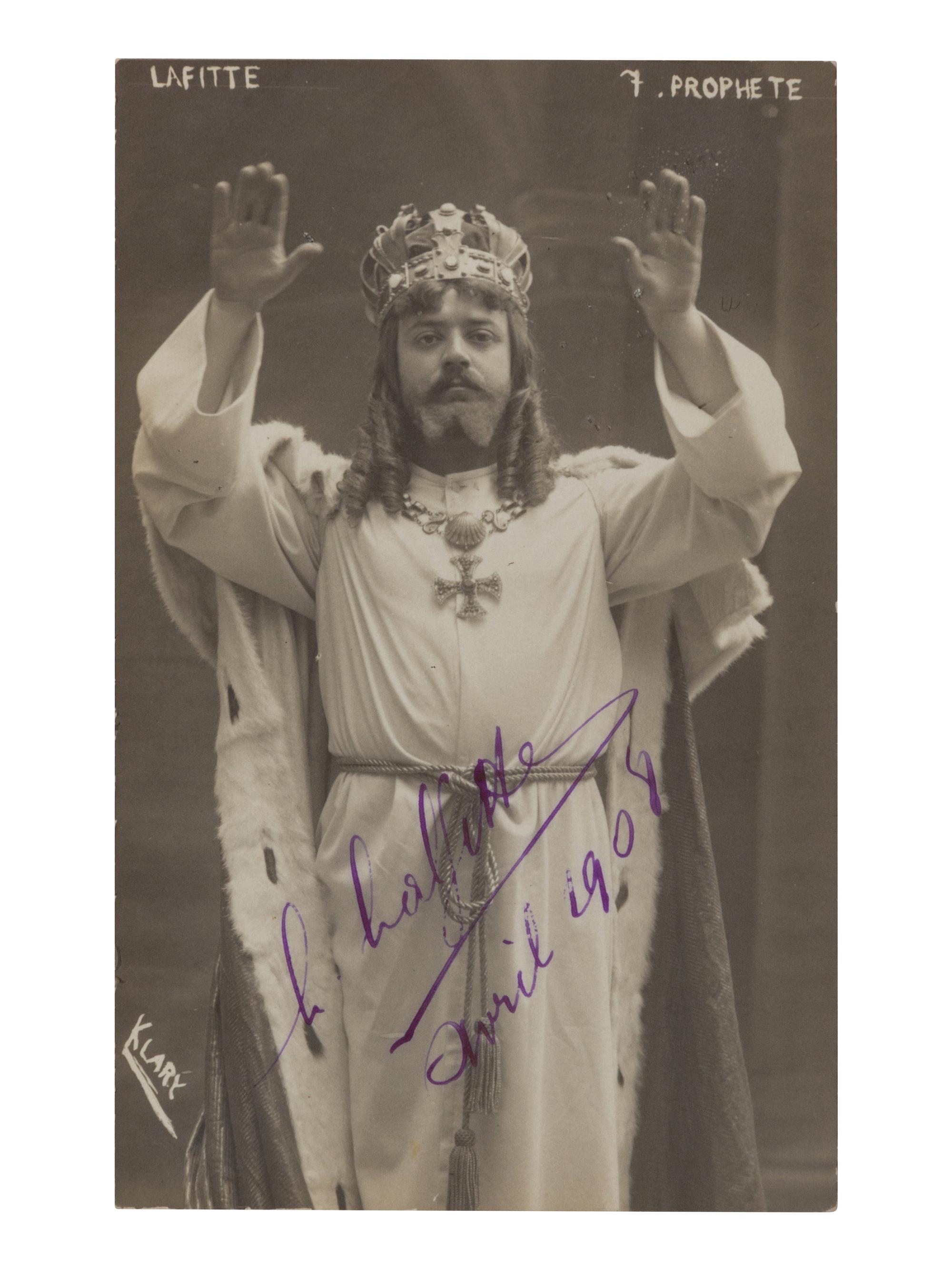 [20TH-CENTURY OPERA SINGERS]. A group of 6 signed photographs or photographic postcards of opera singers from the 1900s, comprising images of: