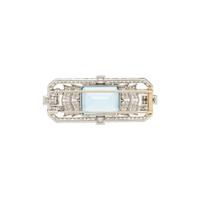 ART DECO, AQUAMARINE AND DIAMOND BROOCH