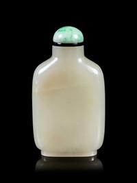 A Chinese White Jade Rectangular Snuff Bottle