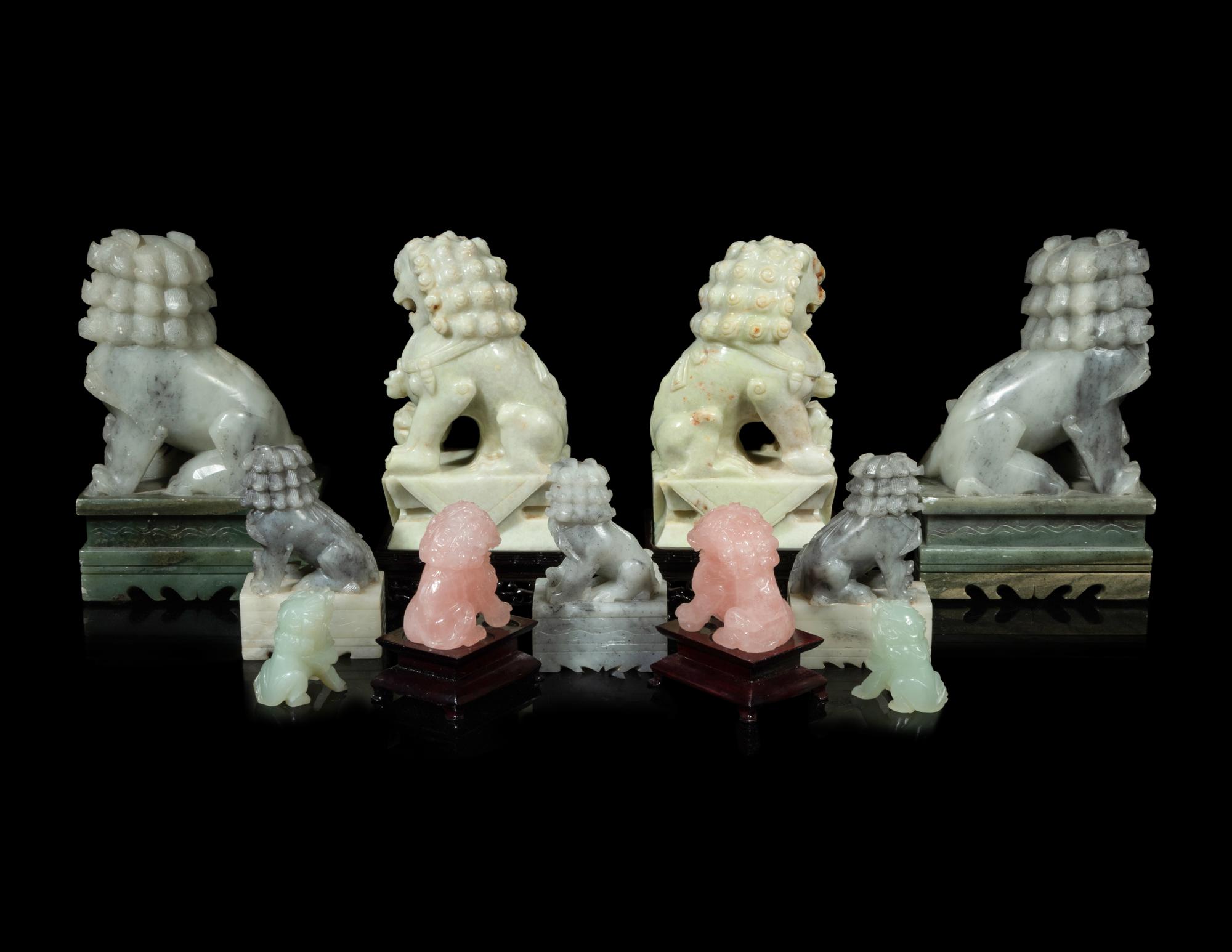 11 Chinese Figures of Seated Fu- Lions