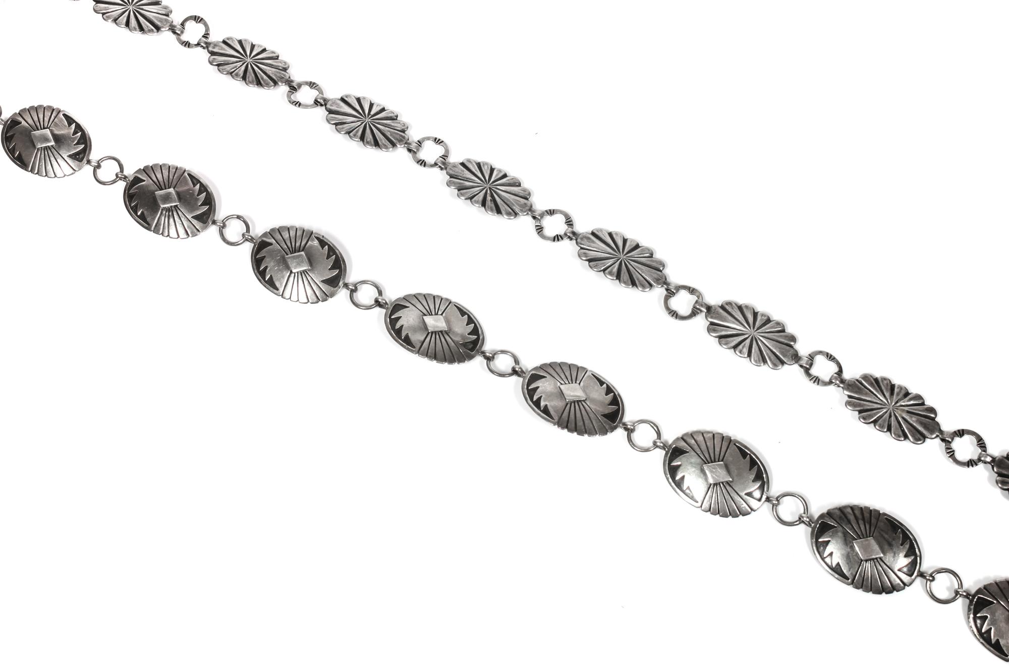 Two Southwestern Silver Link Concho Belts Length of longer 35 inches