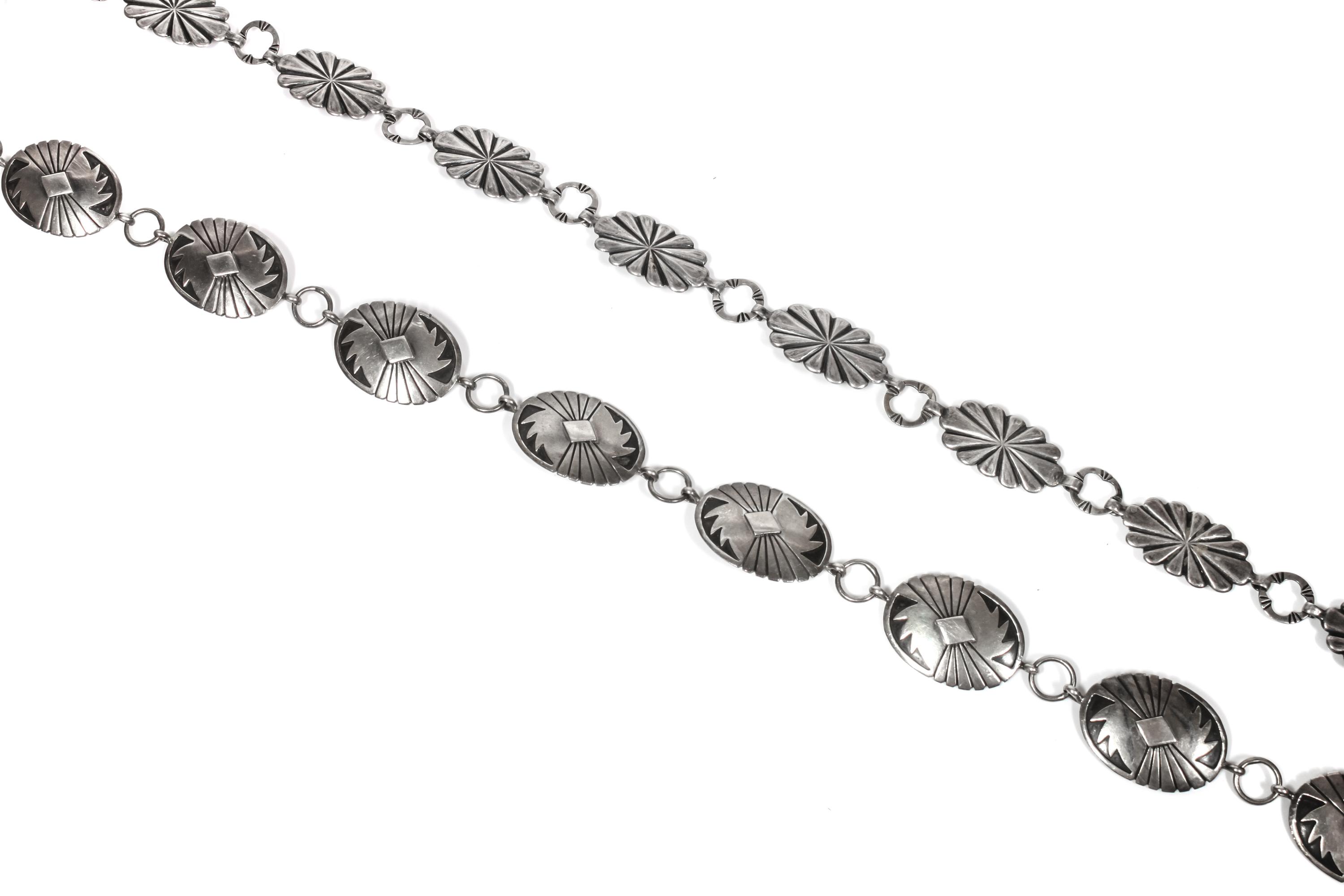 Two Southwestern Silver Link Concho Belts Length of longer 35 inches