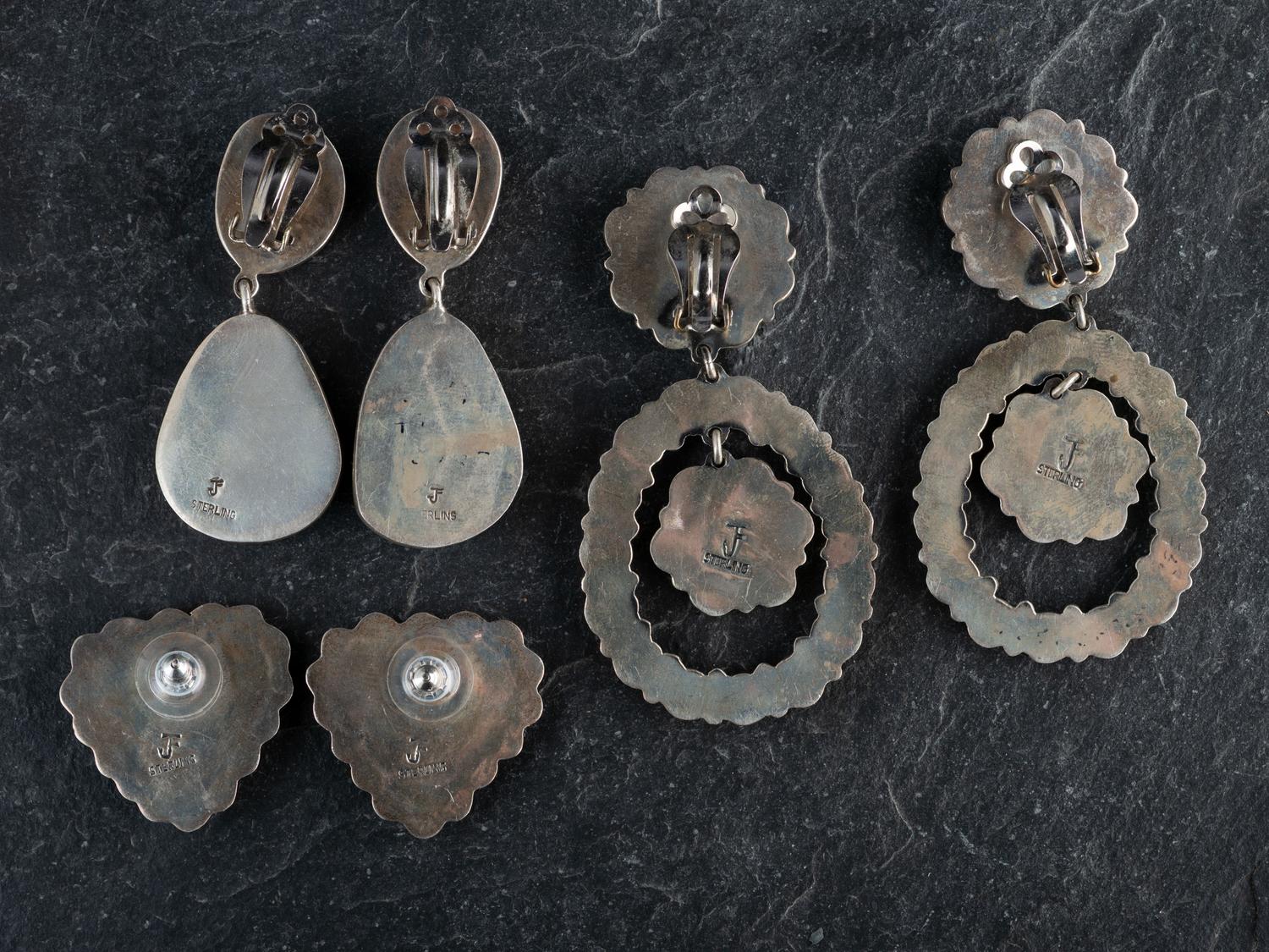 Group of Sterling Silver and High-Grade Turquoise Earrings