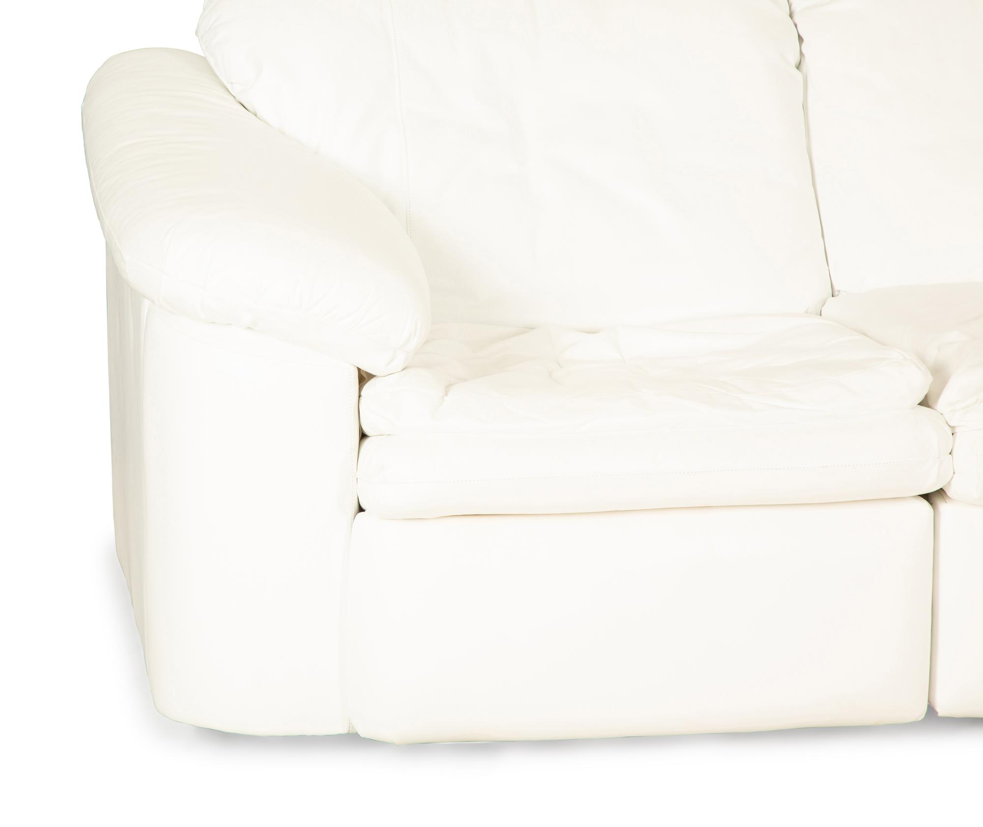 A Contemporary White Leather Sectional Sofa