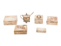 A Group of Six English and American Silver Boxes