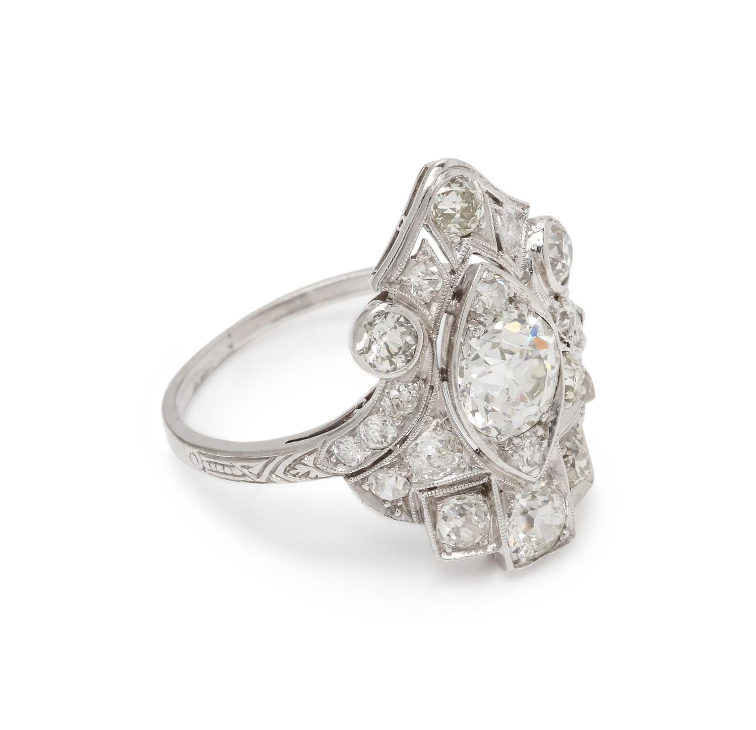 ART DECO, DIAMOND RING