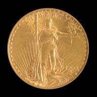 A United States 1908-S St. Gaudens $20 Gold Coin