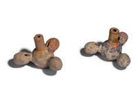 A Canosan Terracotta Bird and Two Whistles