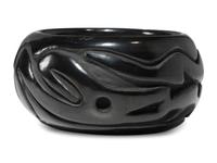 Carved Blackware Pottery Jar, with Avanyu