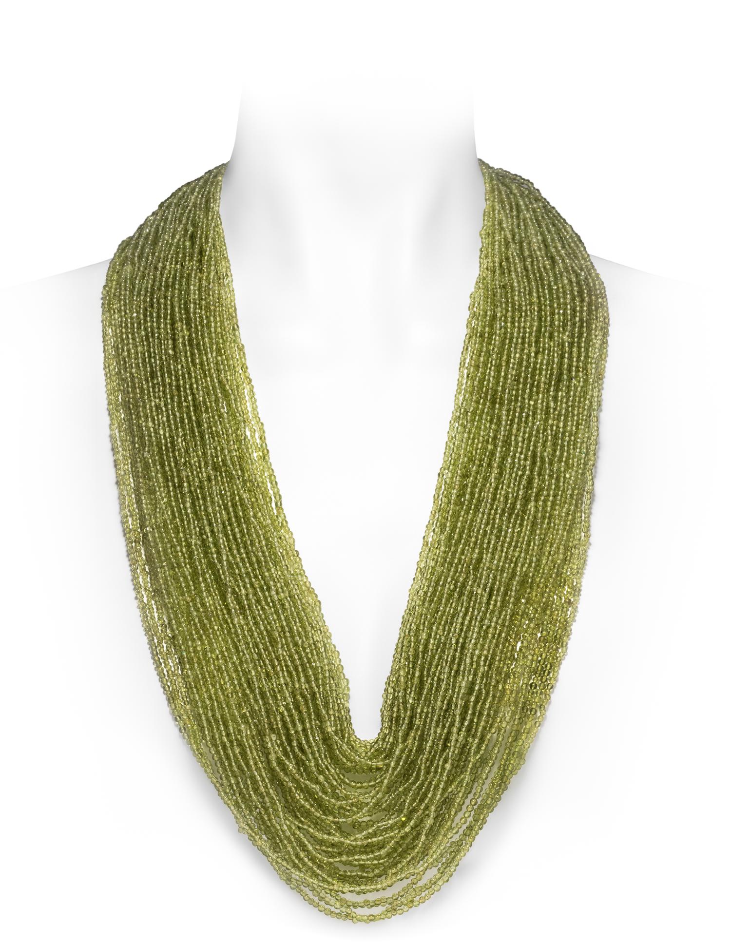 ANGELA PINTALDI, MULTISTRAND PERIDOT BEAD NECKLACE