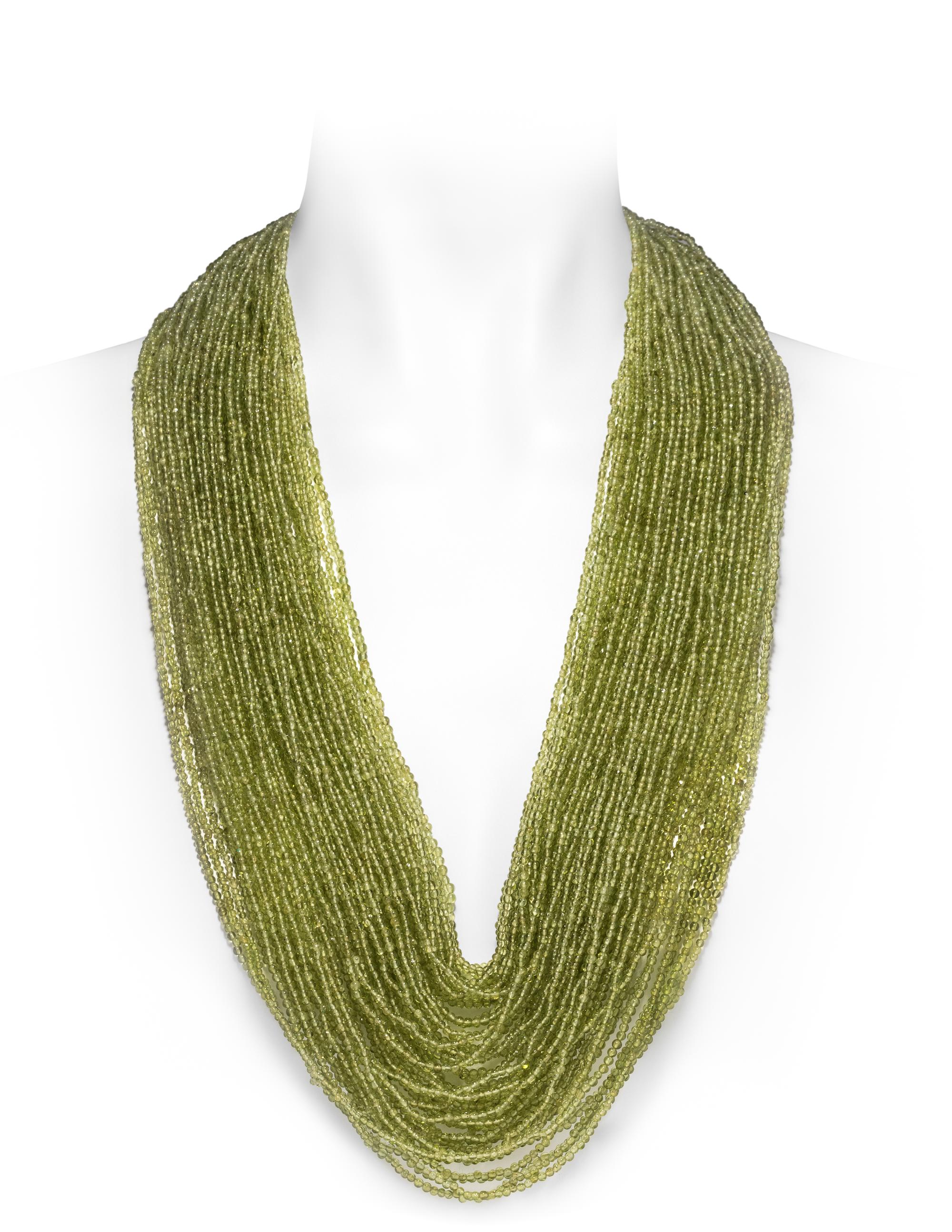 ANGELA PINTALDI, MULTISTRAND PERIDOT BEAD NECKLACE