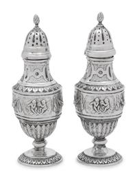 A Pair of Italian Silver Shakers