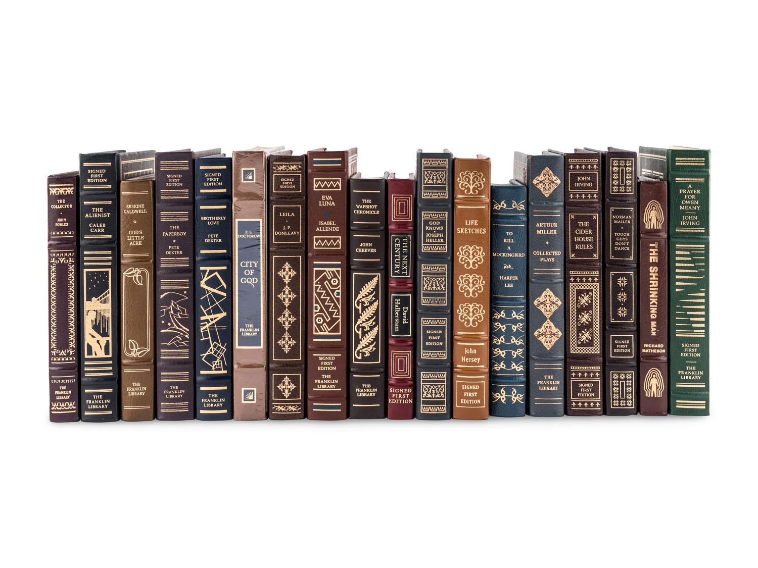 [LITERATURE -- BINDINGS]. A group of 18 finely bound volumes from the Easton Press and Franklin Library, MOST SIGNED, comprising: