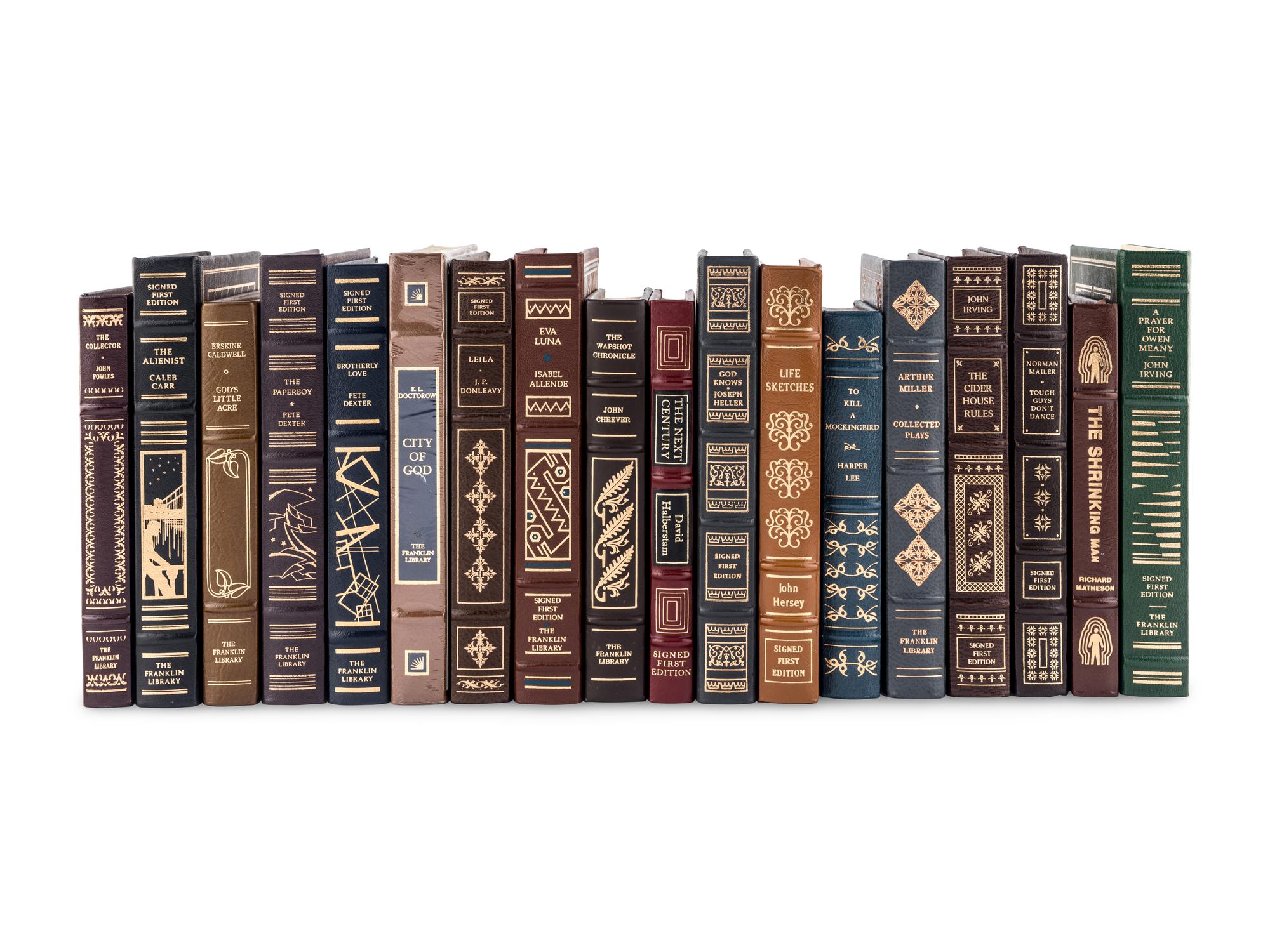 [LITERATURE -- BINDINGS]. A group of 18 finely bound volumes from the Easton Press and Franklin Library, MOST SIGNED, comprising: