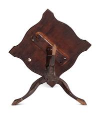 A Queen Anne Turned and Carved Walnut Handkerchief Top Candlestand