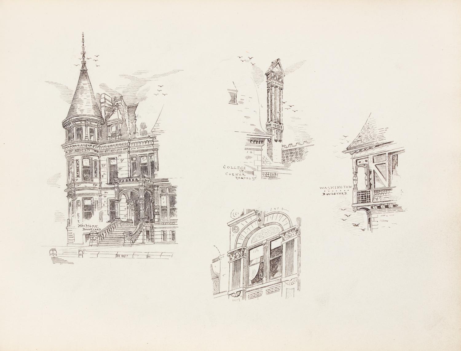 [ARCHITECTURE]. MATZ, Otto (1830-1919). Sketchbook, ca 1880-1885.