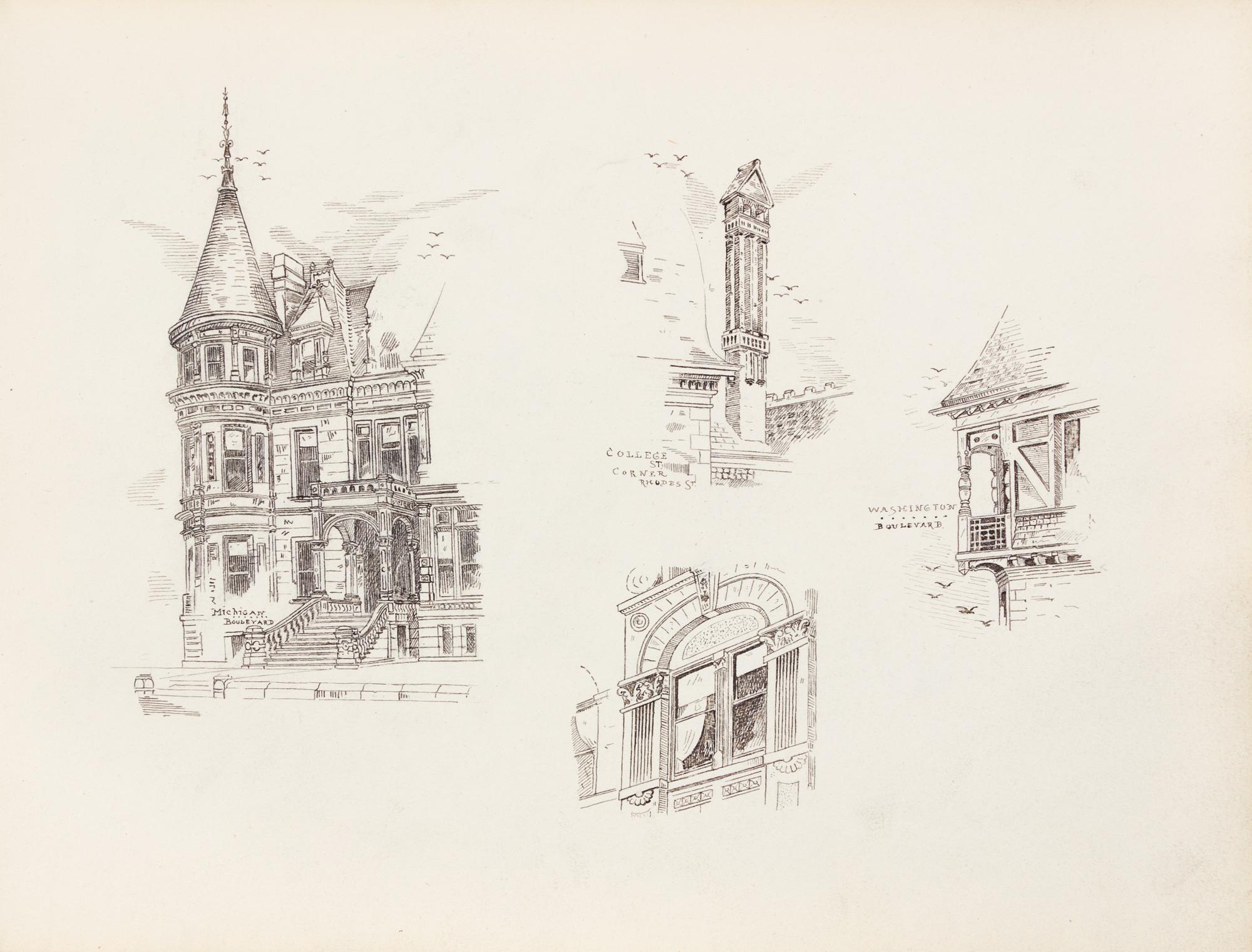 [ARCHITECTURE]. MATZ, Otto (1830-1919). Sketchbook, ca 1880-1885.
