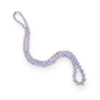 GUMP'S, LAVENDER JADE BEAD NECKLACE